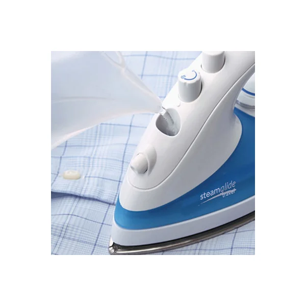 Russell Hobbs Steam Glide Travel Iron 22470, 760 W - White and Blue
