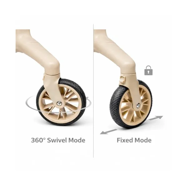 RYDR V3 Urban Lightweight Folding Baby Stroller Pushchair, Rotating Seat, 7kg Travel Buggy, 5 Point Harness, Adjustable Backrest, Compact Fold, Canopy & Storage Basket (Beige)