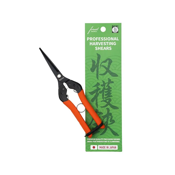 Saboten 7.9 Professional Japanese Harvesting Shears - Straight Blade, Stainless Steel with Fluorine Coating, Spring-Loaded