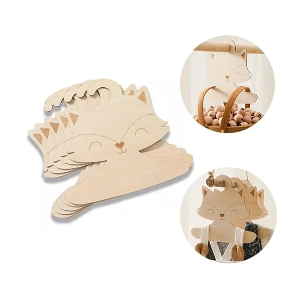 Sanfly Nordic Style Baby Cute Wooden Clothes Hanger 5pcs/set Baby Pants Hanger Wooden Nursery Decoration Baby Clothes Hangers