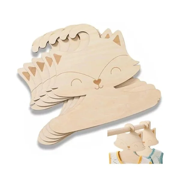Sanfly Nordic Style Baby Cute Wooden Clothes Hanger 5pcs/set Baby Pants Hanger Wooden Nursery Decoration Baby Clothes Hangers