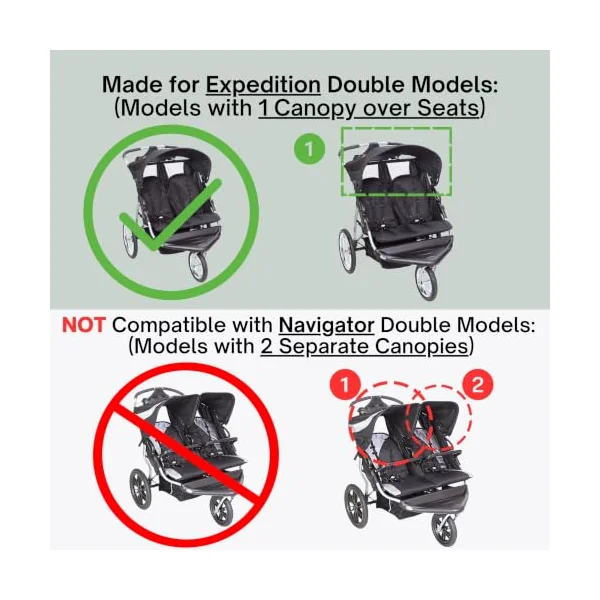 Sasha Kiddie BT - 3R Baby Trend Expedi-n Double Jogger with Swivel Front Wheel (Model 9165TW - Orange Oak) Stroller Rain and Cover Time - Stroller Not Included