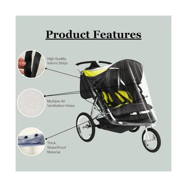 Sasha Kiddie BT - 3R Baby Trend Expedi-n Double Jogger with Swivel Front Wheel (Model 9165TW - Orange Oak) Stroller Rain and Cover Time - Stroller Not Included