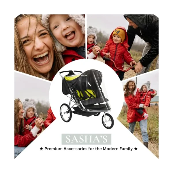 Sasha Kiddie BT - 3R Baby Trend Expedi-n Double Jogger with Swivel Front Wheel (Model 9165TW - Orange Oak) Stroller Rain and Cover Time - Stroller Not Included