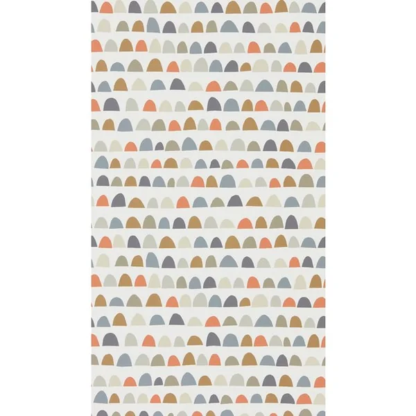 Scion Irregular Half Moon Shape Nutmeg Paprika Jet Wallpaper