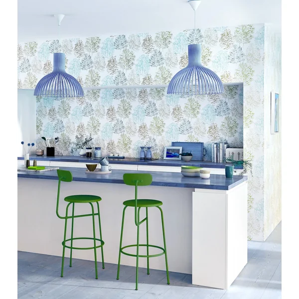 Scion Soetsu`s Abstract Tree Design Wallpaper - Green