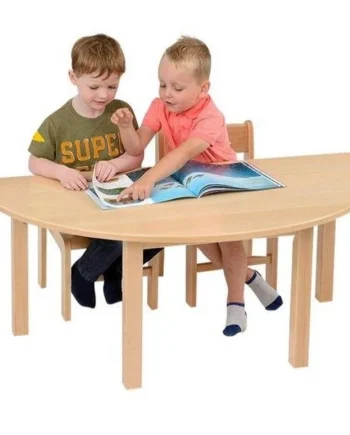Semi Circle Solid Beech Table