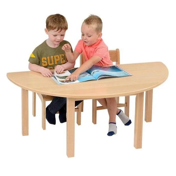 Semi Circle Solid Beech Table