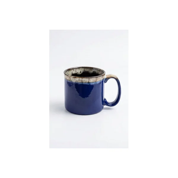 Set of 2 560ml Royal Blue Reactive Glaze Ceramic Mugs