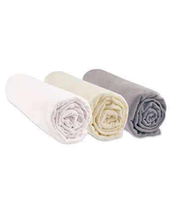 Set of 3 Fitted Sheets 70 x 160 cm Cot Bed 70 x 160 cm | Organic Cotton | Hazelnut White | Stretchy & Breathable | Healthy Sleep | Easy Sleep Brand | GOTS Oeko-Tex Certified | Made in Europe