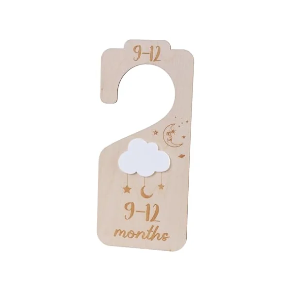Set of 7 Baby Closet Dividers Sorting Panels Wood Nursery Clothing Separators