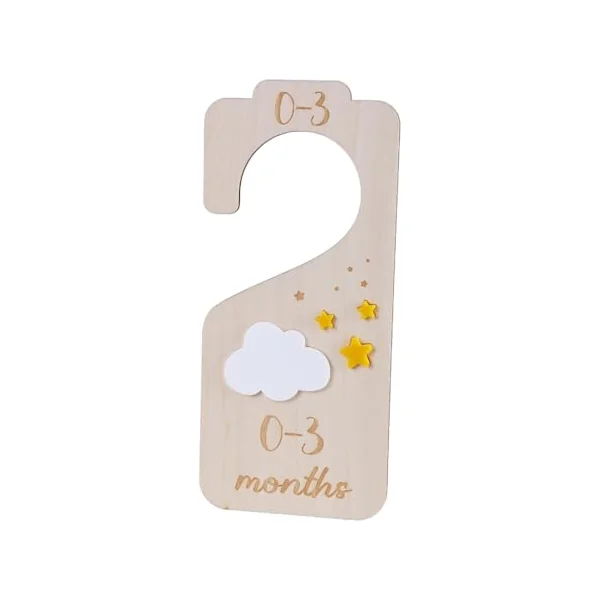 Set of 7 Baby Closet Dividers Sorting Panels Wood Nursery Clothing Separators