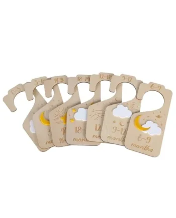 Set of 7 Wood Baby Wardrobe Closet Dividers Nursery Clothing Organizers Infant Clothes Size Organization