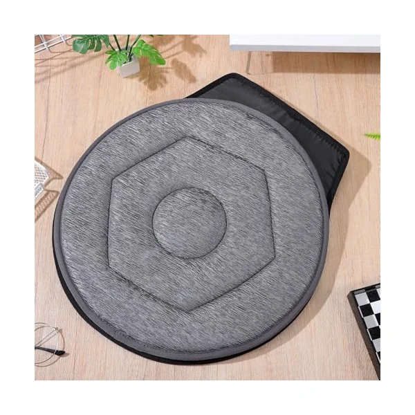 SEWACC Rotating Car Seat Cushion Swivel Chair Pad for Driving Elderly Support Portable Auto Seat Cushion Dark Grey 17 X 15 Inches