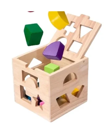 Shape Sorter Toy Learning Cognitive Educational Game | Classic Wood Learn Toy for Family Daily Learning Education Preschool Playtime Development Home Aged 3+