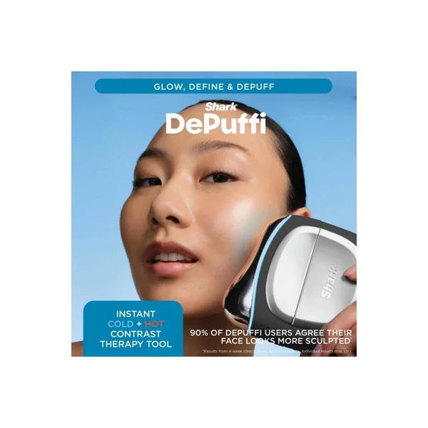 Shark DePuffi Contrast Therapy Sculpting Tool Warm Black Hot Cold Gua Sha Facial Massager InstaChill InstaHeat