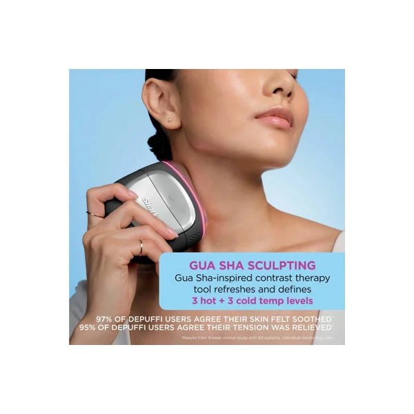 Shark DePuffi Contrast Therapy Sculpting Tool Warm Black Hot Cold Gua Sha Facial Massager InstaChill InstaHeat