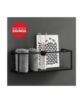 Shelf Depot Steel Tube Shelf Bathroom Storage Caddy (L)600mm (D)80mm (H)120mm, Pack of 2