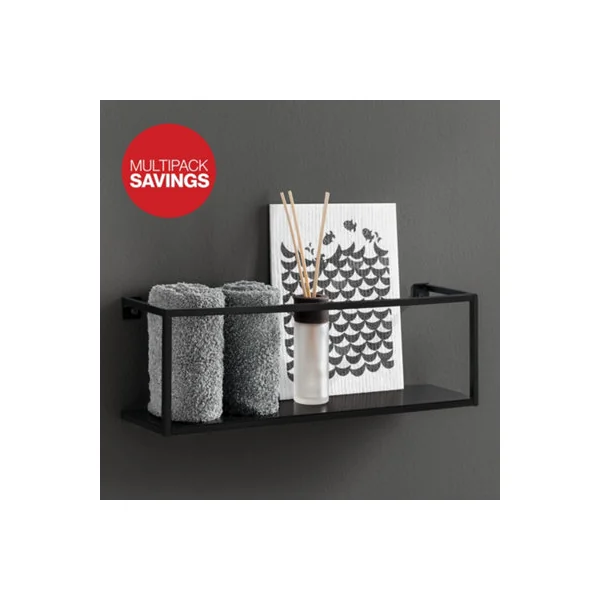 Shelf Depot Steel Tube Shelf Bathroom Storage Caddy (L)600mm (D)80mm (H)120mm, Pack of 2