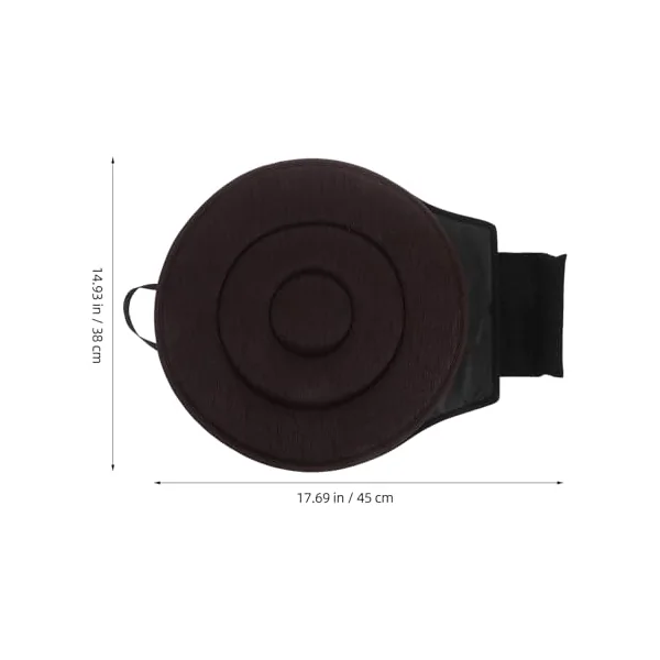 SHINEOFI 360-Degree Rotating Car Seat Cushion Pad for Elderly and Pregnant Women, Non-Slip Coffee Color Swivel Support Mat, Four-Season Portable Automotive Seat Accessory
