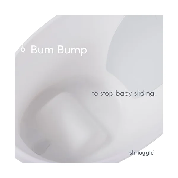 Shnuggle Baby Bath Tub Featuring Ergonomic Bum Bump Support, Soft Foam Backrest and an Integrated Plug. A Compact, Space-Saving Bathing Solution for Newborns up to 12 Months - Eucalyptus