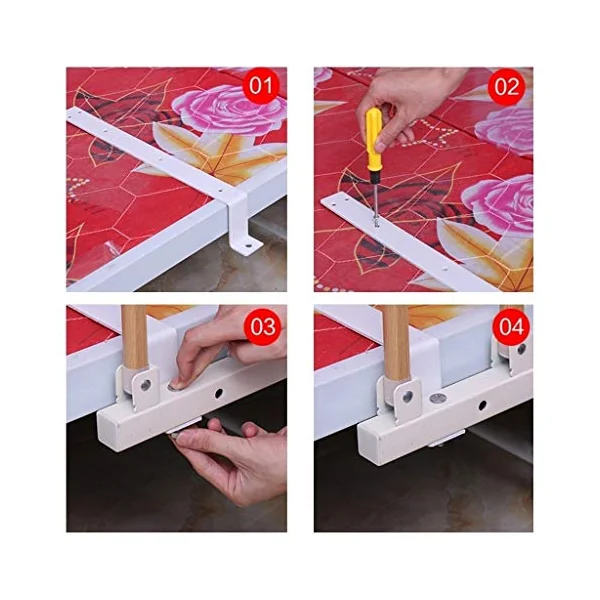 Side Guard for Elderly Bed Rails Guard For Elderly Assist Handle Railing Bed Side Rail For Kids Handicap Safety Folding Swing Grab Bar Home Care Metal Red Wood Grain Bed Side Handr