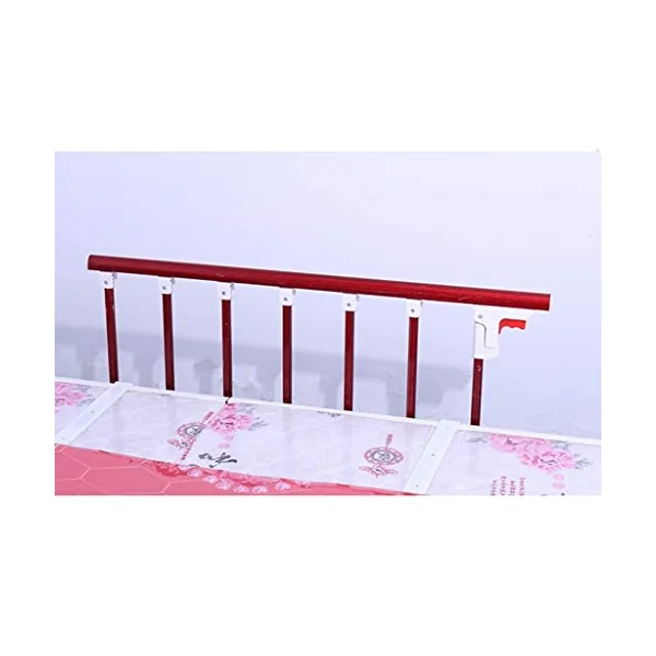 Side Guard for Elderly Bed Rails Guard For Elderly Assist Handle Railing Bed Side Rail For Kids Handicap Safety Folding Swing Grab Bar Home Care Metal Red Wood Grain Bed Side Handr