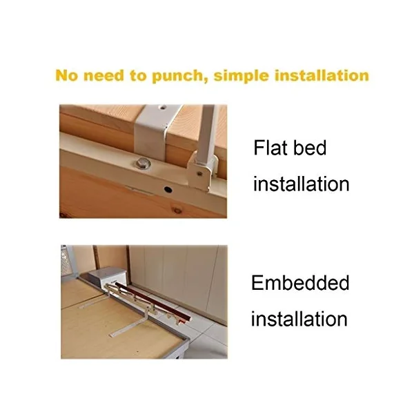 Side Guard for Elderly Multifunction Anti-Fall Vertical Lift Disabled Bed Rail Guard Folding Assist Handle Handicap Bed Railing Hospital Metal Grip Bumper Bar Bed Side Handrail