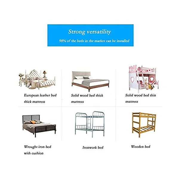 Side Guard for Elderly Multifunction Anti-Fall Vertical Lift Disabled Bed Rail Guard Folding Assist Handle Handicap Bed Railing Hospital Metal Grip Bumper Bar Bed Side Handrail