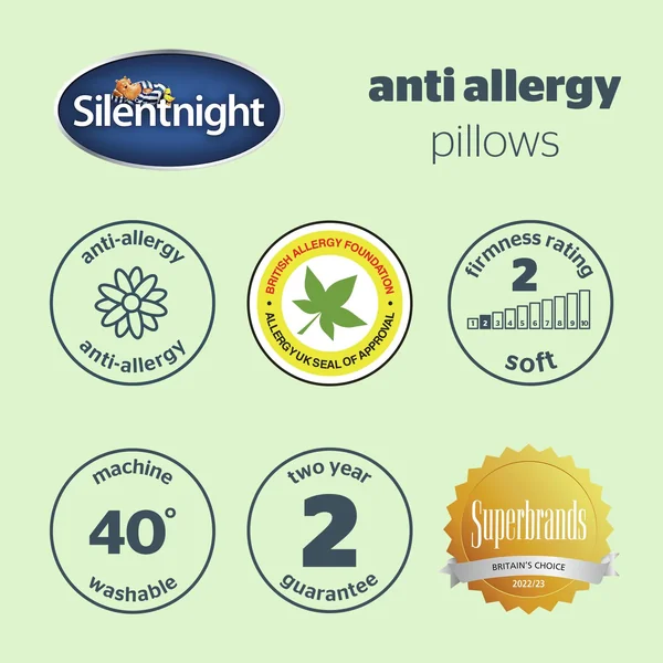 Silentnight Anti Allergy Front Soft Pillows - 2 Pack