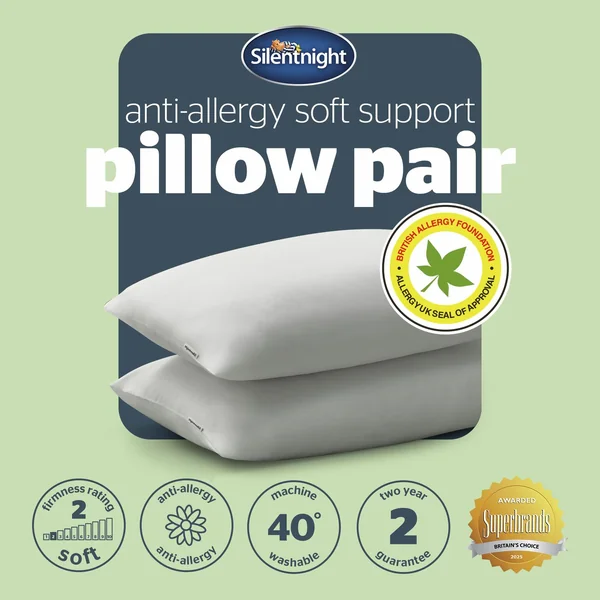 Silentnight Anti Allergy Front Soft Pillows - 2 Pack