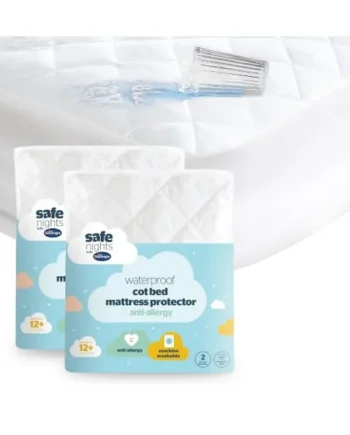 Silentnight Cot Bed Waterproof Mattress Protector, Machine Washable, 2 Pack | 140x70cm, Anti-Allergy, Breathable, Quilted, Soft Touch, Comfortable, Safe Nights Toddler Kids Protection