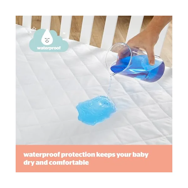 Silentnight Cot Bed Waterproof Mattress Protector, Machine Washable, 2 Pack | 140x70cm, Anti-Allergy, Breathable, Quilted, Soft Touch, Comfortable, Safe Nights Toddler Kids Protection