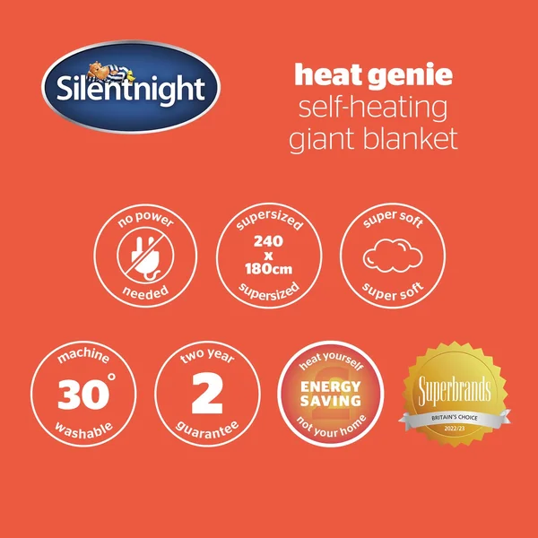 Silentnight Heat Genie Self-Heating Giant Blanket