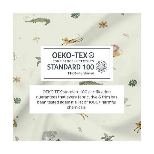 Silentnight Safe Nights Fitted Sheet - Cot Mattress - Breathable 100% Cotton Jersey - Super Soft Kind to Baby Skin - Secure Fit with Elasticated Corners - 2 Pack, Cot, Safari