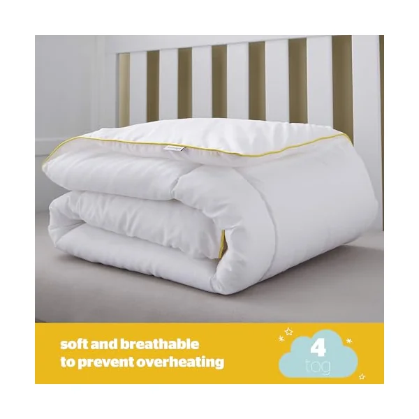 Silentnight Safe Nights Luxury Cot Bed Duvet 4 Tog - Anti Allergy Soft Breathable Snug Warm Nursery Junior Quilt for Children, Kids, Toddlers - Hypoallergenic and Machine Washable - 150x120cm