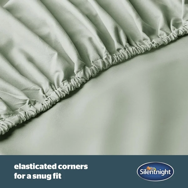 Silentnight Supersoft 28cm Sage Green Fitted Sheet - Single