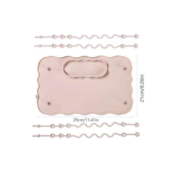 Silicone Baby Feeding Plate with Strap, Anti-Slip Toddler Placemat for Kids Dinner Tablemats Food Grade Baby Silicone Placemat with Strap