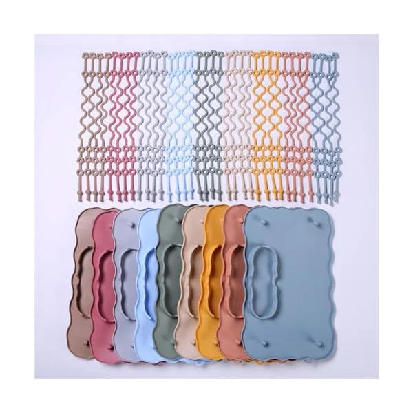 Silicone Baby Feeding Plate with Strap, Anti-Slip Toddler Placemat for Kids Dinner Tablemats Food Grade Baby Silicone Placemat with Strap