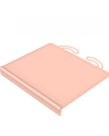 Silicone Placemat for Baby Feeding with Raised Edges - Non Slip Heat Resistant High Chair Mat 61x40cm Foldable Travel Table Protector for Toddlers(pink)