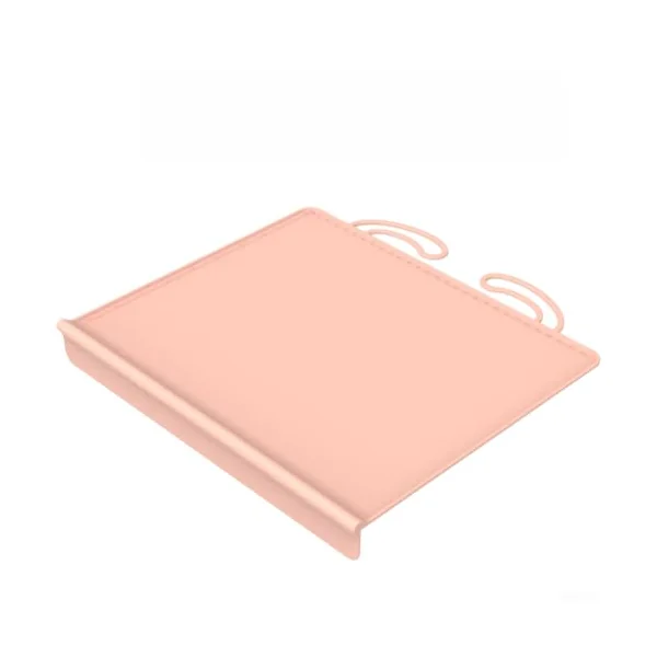 Silicone Placemat for Baby & Pets - Extra Large 61cm Heat Resistant Non Slip Feeding Mat with Raised Edges - Waterproof Splat Mat for High Chair Floor Protection Travel(Pink)
