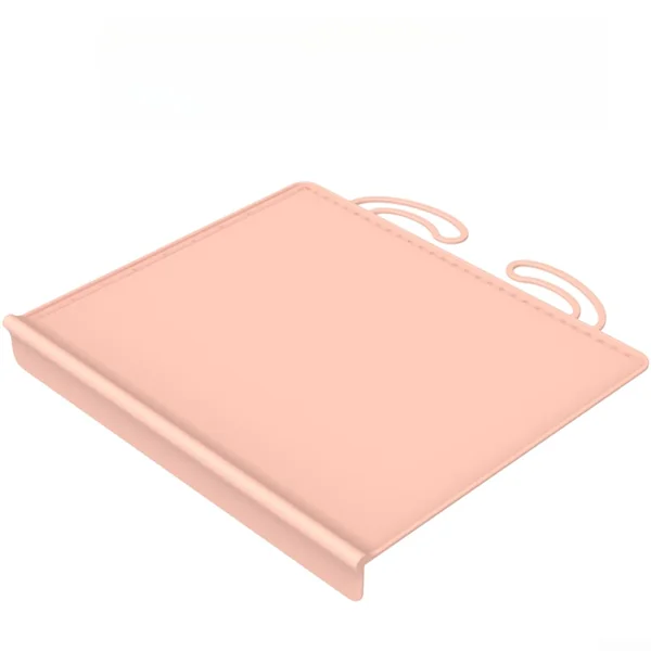 Silicone Placemat for Baby & Pets - Extra Large 61cm Heat Resistant Non Slip Feeding Mat with Raised Edges - Waterproof Splat Mat for High Chair Floor Protection Travel(Pink)