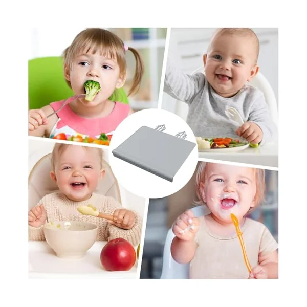 Silicone Placemat Washable Non-Slip Placemat | Silicone Table Mat with Anti-Collision Edge for Kids Table Food Eating Dining Feeding