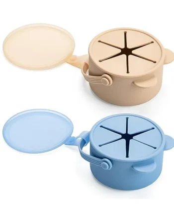 Silicone Snack Cup (Blue & Beige)