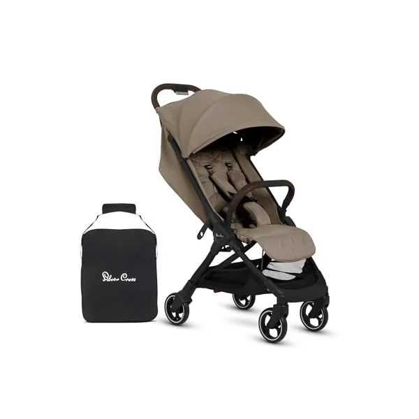 Silver Cross Clic 2 Compact Stroller & Travel Bag, Birth to 22kg, Cobble | For Life on the Go, Our Lightweight, Compact Everyday Stroller, One-Hand, Self-Standing Fold, Travel Bag Included