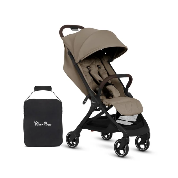 Silver Cross Clic 2 Compact Stroller & Travel Bag, Birth to 22kg, Cobble | For Life on the Go, Our Lightweight, Compact Everyday Stroller, One-Hand, Self-Standing Fold, Travel Bag Included
