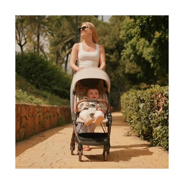 Silver Cross Clic 2 Compact Stroller & Travel Bag, Birth to 22kg, Latte | For Life on the Go, Our Lightweight, Compact Everyday Stroller, One-Hand, Self-Standing Fold, Travel Bag Included