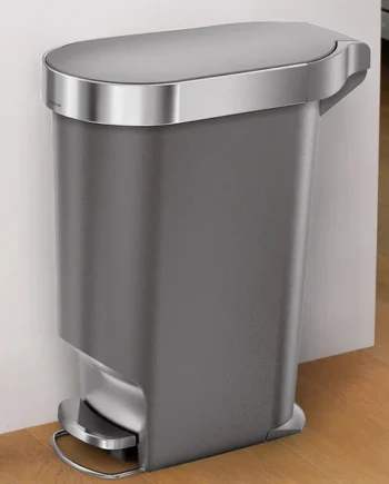 Simplehuman 40 Litre Plastic Slim Pedal Bin - Grey
