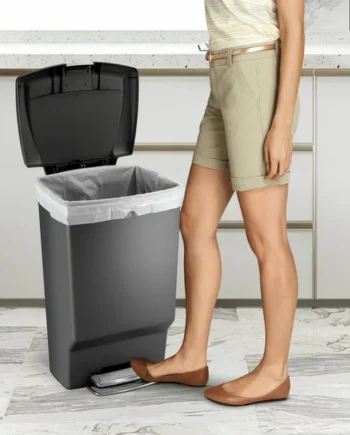 Simplehuman 45 Litre Plastic Rectangular Pedal Bin - Grey