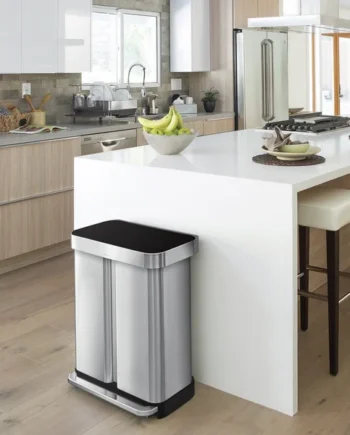 Simplehuman 58 Litre Recycling Pedal Bin - Stainless Steel